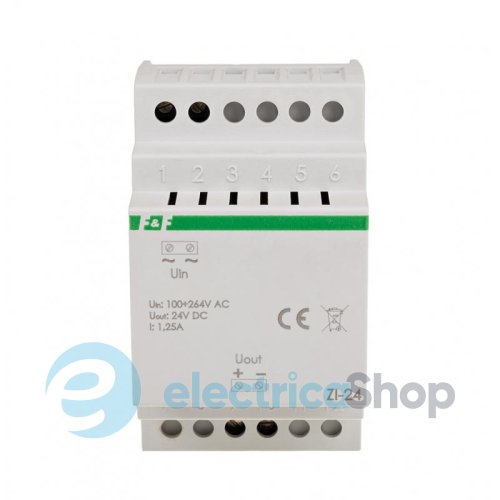 Импульсный блок питания ZI-24 F&F 100÷264VАС / 24VDC 1,25A (30W)