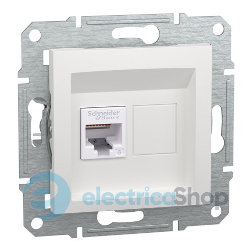 Розетка компьютерная 1-я RJ45 кат.6/UTP Asfora Schneider Electric EPH4770121 белая (без рамки)