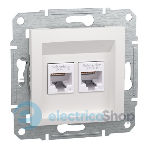Розетка компьютерная 2-я RJ45 кат.6/UTP Asfora Schneider Electric EPH4870121 белая (без рамки)