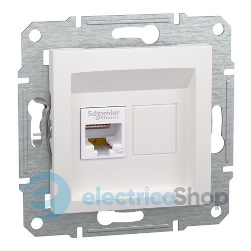 Розетка комп'ютерна RJ45 кат.5е UTP Asfora Schneider Electric EPH4370121 біла (без рамки)