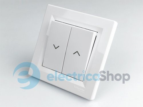 Выключатель кноп. 2-кл. для жалюзи Asfora Schneider Electric EPH1370121 белый (без рамки)