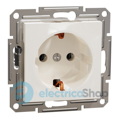 Розетка с заземлением Asfora Schneider Electric EPH2970123 крем (без рамки)