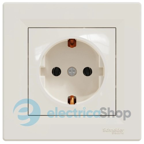 Розетка с заземлением Asfora Schneider Electric EPH2970123 крем (без рамки)