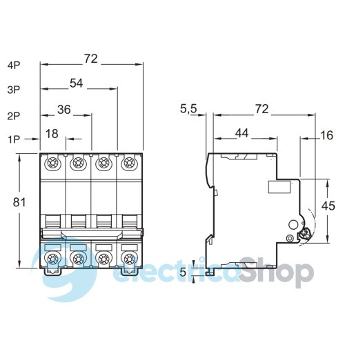 Автоматический выключатель 2P, 40 A, C, 6kA Schneider Electric, Resi9 R9F12240