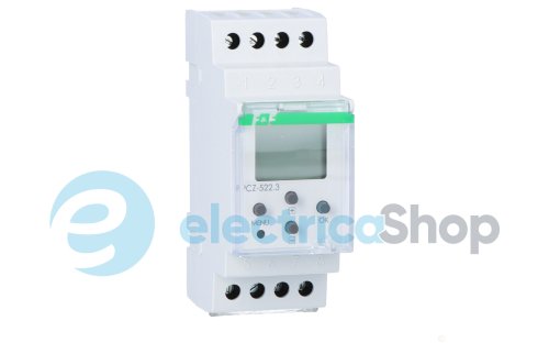Таймер программируемый F&F PCZ-522.3 DIN 24-264V AC/DC 2ПК 16А недельный, двухканальный, NFC