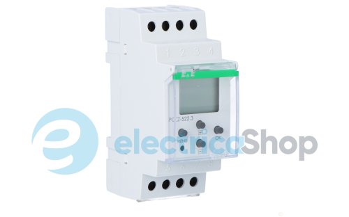 Таймер программируемый F&F PCZ-522.3 DIN 24-264V AC/DC 2ПК 16А недельный, двухканальный, NFC