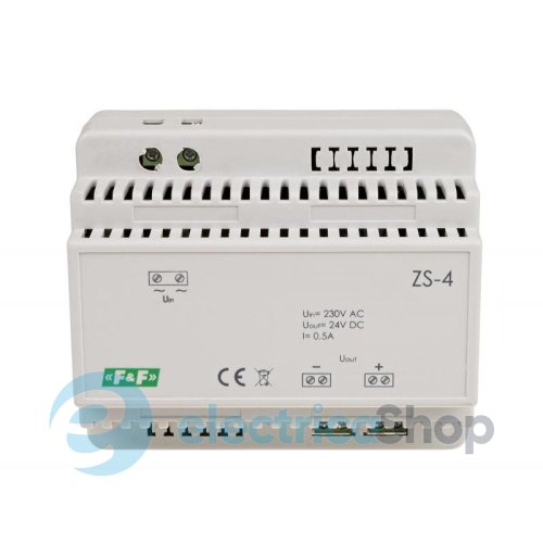 Блок питания трансформаторный ZS-4 F&F DIN 230VАС / 24VDC 0,5A (12Вт), стабилизированный