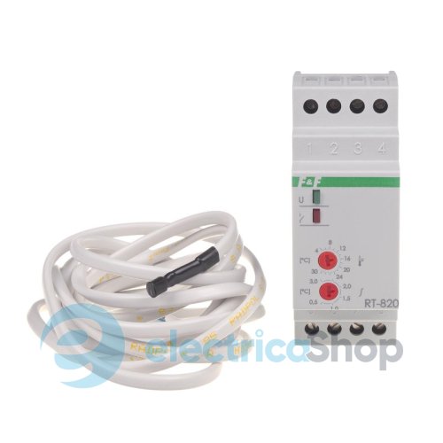 Регулятор температури RT-820 F&F DIN 1ПК 16А 230V/AC, от -4 до +30°C