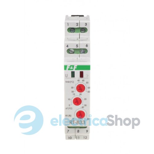 Регулятор температуры RT-833 F&F DIN 1ПК 6А(DC) 12÷24V DC для управления скоростью вращения вентилятора