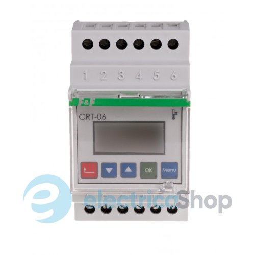 Регулятор температуры CRT-06 F&F DIN 2НО 16А 230V/AC от -100°С до +400°С, двухканальный, без датчика
