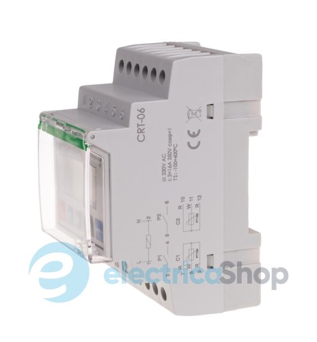 Регулятор температуры CRT-06 F&F DIN 2НО 16А 230V/AC от -100°С до +400°С, двухканальный, без датчика