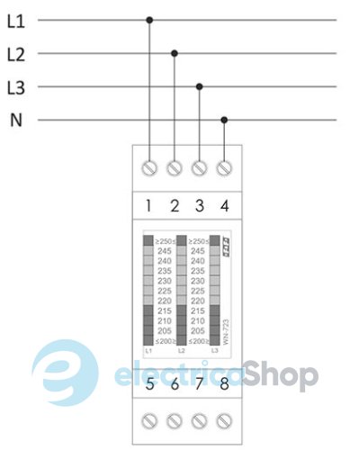 Линейный индикатор напряжения WN-723 F&F 3х380V/AC+N трехфазный