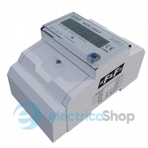 Счетчик электроэнергии WZE-3RST F&F DIN 4,5мод. 3-ф 5А (80A) 3×230/400V AC