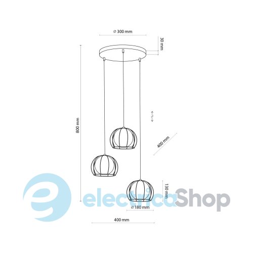 Подвесной светильник TK-Lighting BENIAMIN LAMPA 3 4812