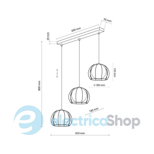 Подвесной светильник TK-Lighting BENIAMIN LAMPA 3 4813