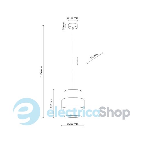 Подвесной светильник TK-Lighting CALISTO WHITE 1 200 5094
