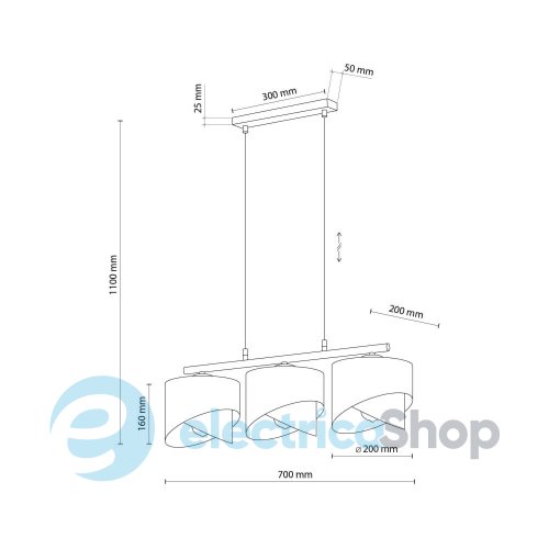 Подвесной светильник TK-Lighting GRANT BLACK 3 4824