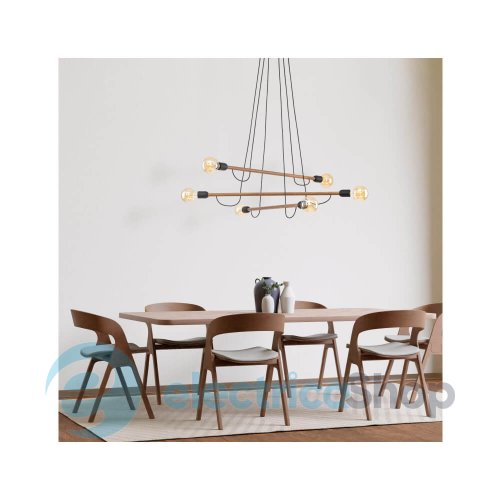 Підвісний світильник TK-Lighting HELIX WOOD ORZECH 6 4950