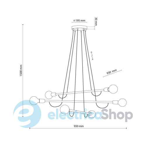 Підвісний світильник TK-Lighting HELIX WOOD ORZECH 6 4950
