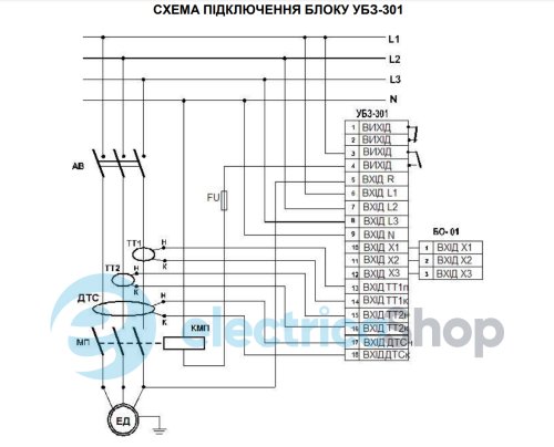 Универсальный блок защиты асинхронных электродвигателей УБЗ-301 63-630А Novatek