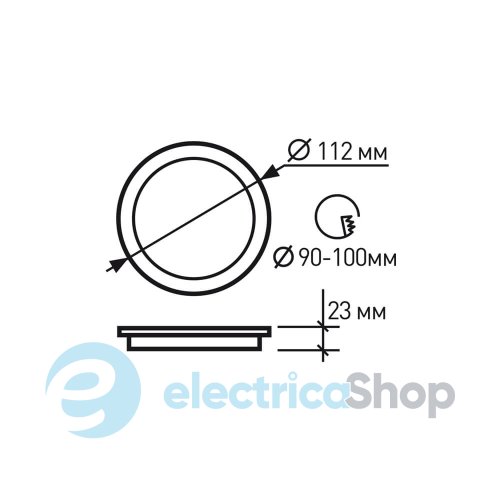 Вбудований точковий світильник DownLight Eurolamp LED 9W 4000K LED-DLR-9/4(new)(black)