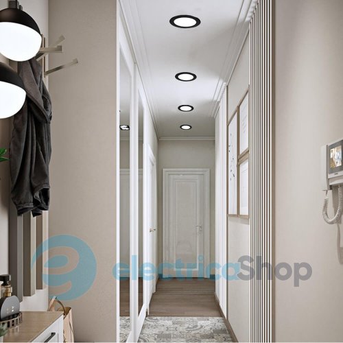 Вбудований точковий світильник DownLight Eurolamp LED 9W 4000K LED-DLR-9/4(new)(black)