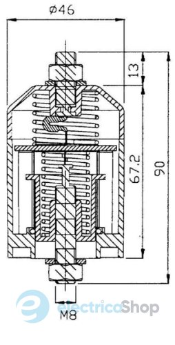 Ограничитель перенапряжения тип II, ETITEC A 500/5/FK-NO (5кА_8/20) ETI 2442769, с проколом изоляции с двух сторон, 10-95mm2