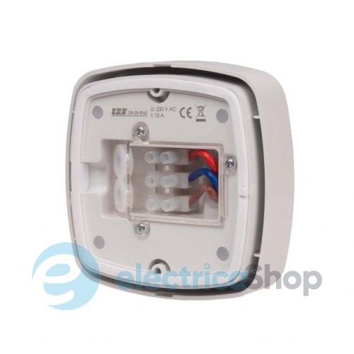 Датчик руху F&F DR-09-IP65, 230V/10А 360 гр. IP65 накладний, функція датчик присутності, білий
