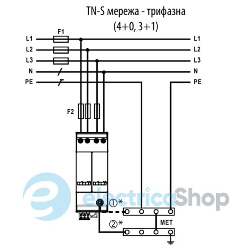 Обмежувач перенапруги тип II+III, ETITEC CM T23 275/20 (3+1, 2р, ТТ) ETI 2440656