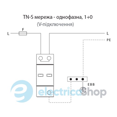 Обмежувач перенапруги тип I+II, ETITEC T WENT 320/25 (1+0, 2p, TNC) ETI 2440364