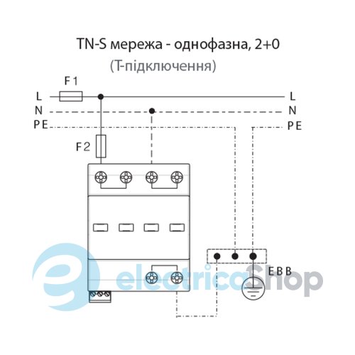 Обмежувач перенапруги тип I+II, ETITEC T WENT 320/25 (2+0, 4p, TNC-S) ETI 2440366