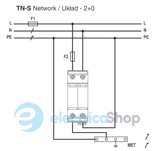 Ограничитель перенапряжения тип I+II, ETITEC SM T12 300/12,5 (1+1, 2p, TТ) RC ETI 2440549