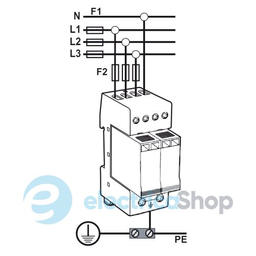 Обмежувач перенапруги тип II, ETITEC V 2T2 255/20 (4+0) RC ETI 2442949