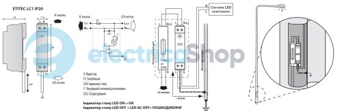 Обмежувач перенапруги тип II, ETITEC L1 DIN ETI 2442985 для захисту LED світильників