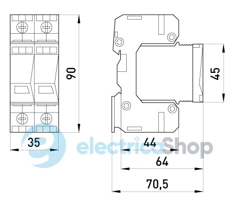 ПЗІП E.Next  e.PO I 1+1 e 280V/7kA клас I+II+III, 1 полюс + N-PE, моноблок