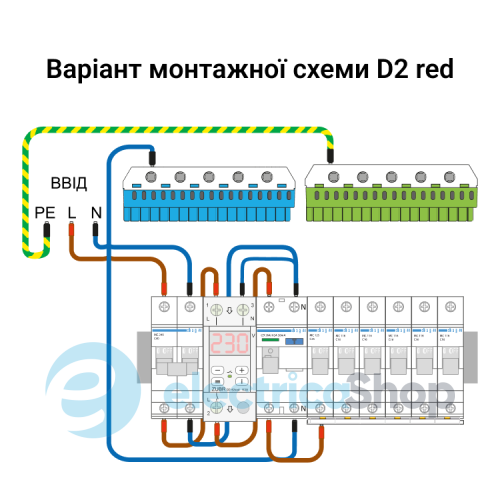 Реле напруги ZUBR 1-ф, 32 А D2-32 red