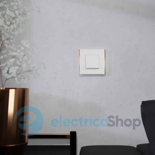 Рамка 1-постова Unica Deco Subtle NU600242, білий / мідь
