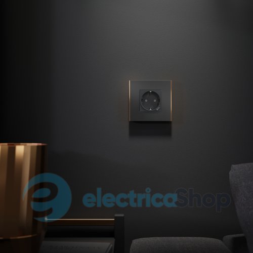 Рамка 1-постова Unica Deco Subtle NU600241, антрацит / мідь