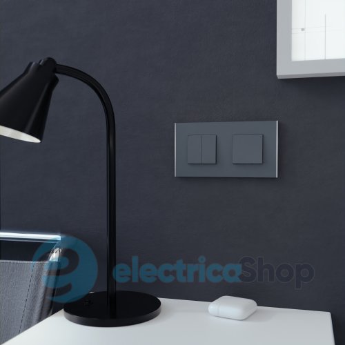 Рамка 2-постова Unica Deco Subtle NU600443, антрацит / срібло