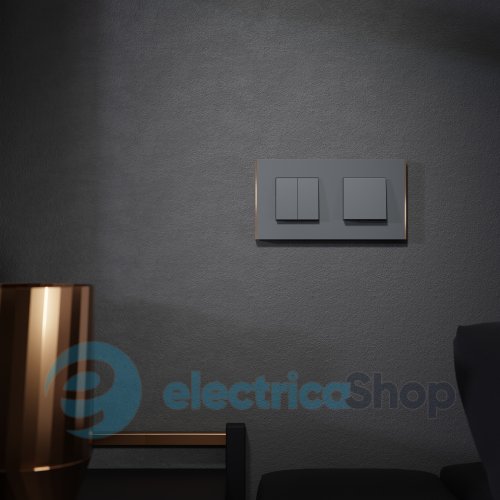 Рамка 2-постова Unica Deco Subtle NU600441, антрацит / мідь