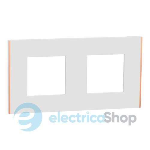 Рамка 2-постова Unica Deco Subtle NU600442, білий / мідь