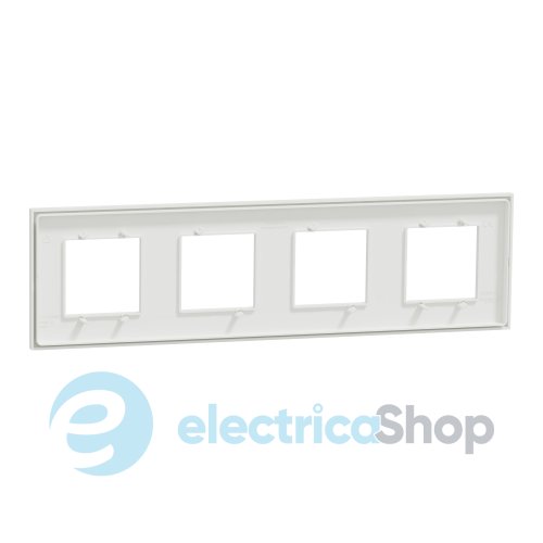 Рамка 4-постова Unica Deco Subtle NU600842, білий / мідь