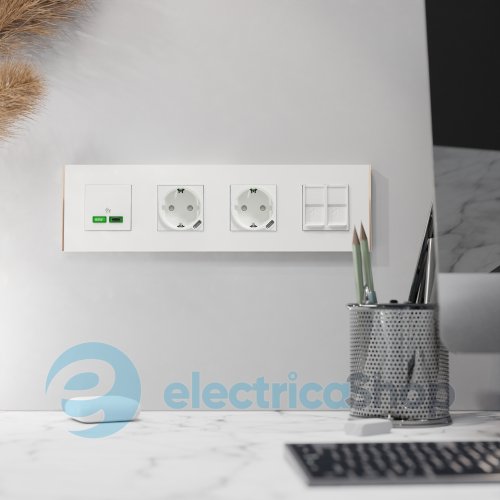 Рамка 4-постова Unica Deco Subtle NU600842, білий / мідь