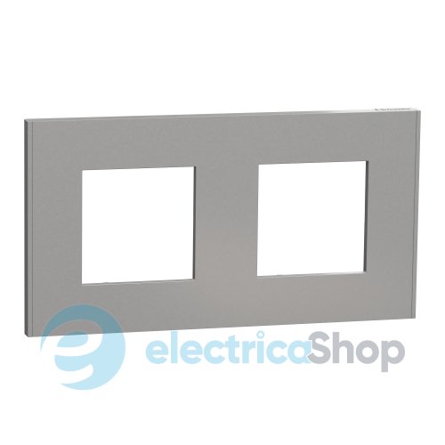 Рамка 2-постовая Unica Deco Essentials NU600430, алюминий