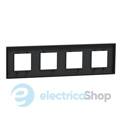Рамка 4-постова Unica Deco Essentials NU600854, антрацит