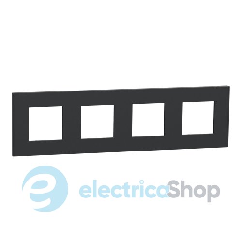 Рамка 4-постова Unica Deco Essentials NU600854, антрацит