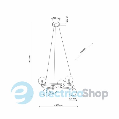 Підвісний світильник TK-Lighting ANABELLE 6 6843