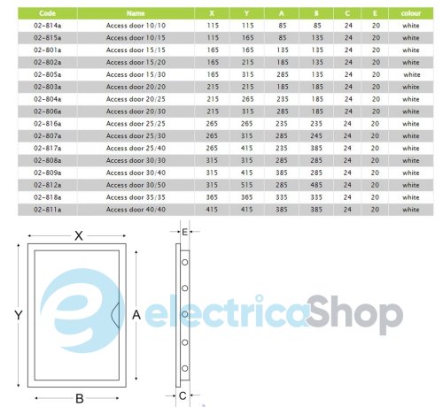 Ревизионные дверцы 20/20 AirRoxy 02-803A