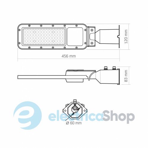 Вуличний ліхтар консольний VIDEX IP65 SLE17 50W 5500Lm 5000K VL-SLE17-0505 (27956)
