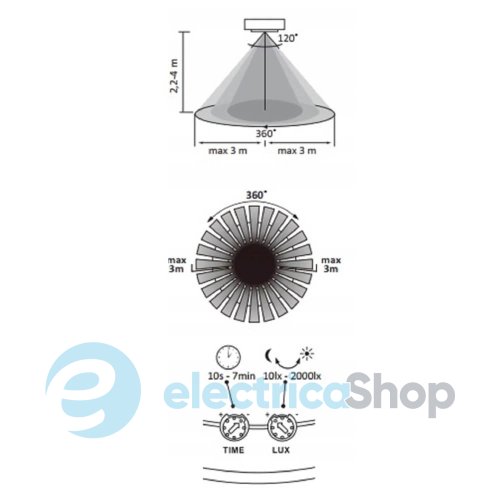 Датчик движения ES-P19A Goldlux 318787 PIR Led IP20 Wh